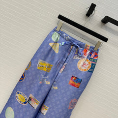 LV PRINTED SILK PANTS 268215