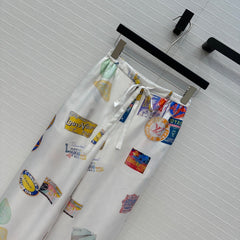 LV PRINTED SILK PANTS 268218