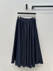 DIOR LONG BLUE DENIM SKIRT 268159