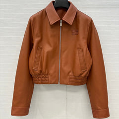 MIUMIU CROPPED LEATHER JACKET 276124