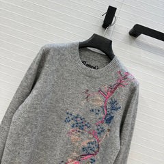 DIOR CASHMERE SWEATER WITH FLORAL EMBROIDERY 276197