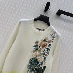 DIOR CASHMERE SWEATER WITH FLORAL EMBROIDERY 276200