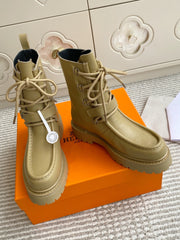 HM 25S ANKLE BOOTS IN WARM BEIGE GOLD LAMBSKIN