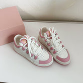 SNEAKERS SIMPLE DESIGN IN PINK MIX WHITE SHEEPSKIN