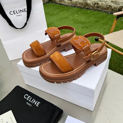 SANDALS FLAT SHOES GINGERBREAD BROWN