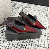 SL CARINE SLINGBACKS PUMP 45 BERRY CALFSKIN