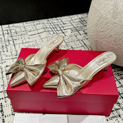 HIGH MULE IN LIGHT GOLD LAMBSKIN