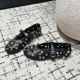 ALAIA PEARL MARY JANE SHOES IN BLACK LAMBSKIN