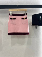 CHANEL FLAT-NECK KNIT CAMISOLE AND STRAIGHT KNIT SKIRT SET 263412