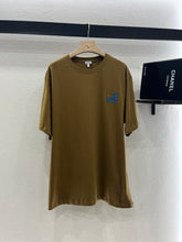LOEWE BROWN T-SHIRT WITH EMBROIDERED LOGO