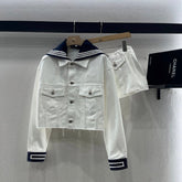 MIUMIU DENIM JACKET AND SKIRT SET 274647