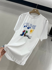 CELINE ROUND-NECK PRINTED T-SHIRT 274674