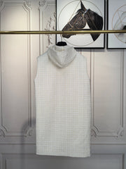 CHANEL 25S SLEEVELESS HOODED DRESS 418