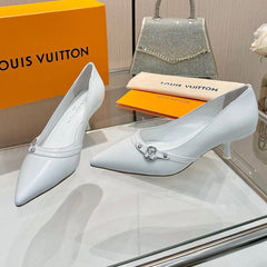 6AM HIGH HEELS 55 MM IN WHITE LAMBSKIN