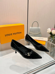 6AM HIGH HEELS 55 MM IN BLACK PATENT LAMBSKIN