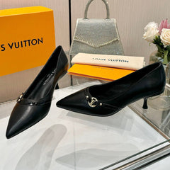 6AM HIGH HEELS 55 MM IN BLACK LAMBSKIN