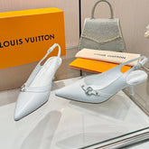 6AM SLINGBACK HIGH HEELS 55 MM IN WHITE LAMBSKIN