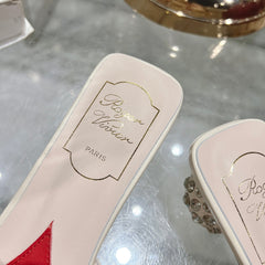 CRYSTAL HEEL MULE IN WHITE CALFSKIN