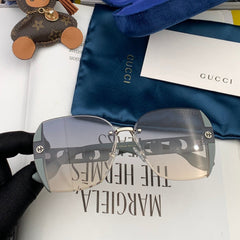 EMBOSSED LOGO SQUARE FRAME SUNGLASSES G0296 IN ACETATE AND METAL