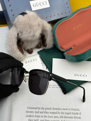 RECTANGULAR FRAME SUNGLASSES G7637 IN METAL AND ACETATE