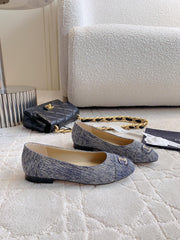 BALLET FLATS IN PIGEON BLUE DENIM