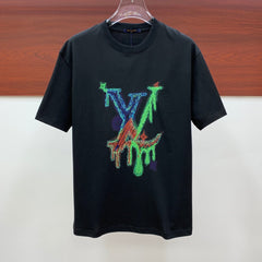 LV T-SHIRT STYLIZED LOGO IN BLACK COTTON 238875