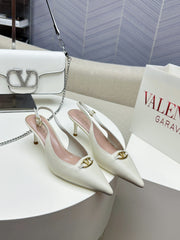 HIGH SLINGBACK 60MM IN WHITE CALFSKIN