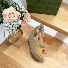 GG Crochet platform Espadrilles Blush Amber Yellow