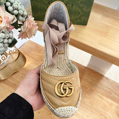 GG Crochet platform Espadrilles Saddle Brown