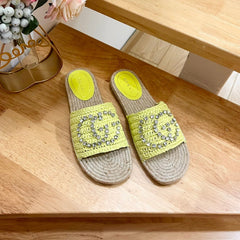 GG Casual Style Logo Sandals Yellow