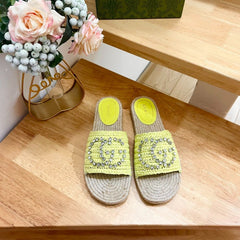 GG Casual Style Logo Sandals Yellow