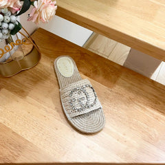 GG Casual Style Logo Sandals Beige