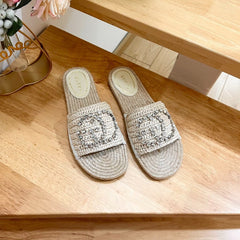 GG Casual Style Logo Sandals Beige