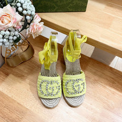 GG Women Flat Shoes Yellow