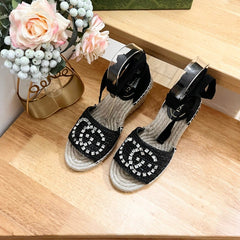 GG Women High Sandal Shoes Black