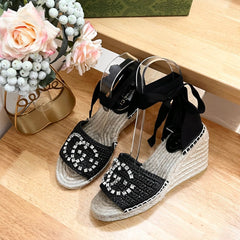 GG Women High Sandal Shoes Black