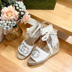 GG Women High Sandal Shoes White