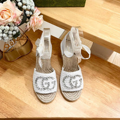 GG Women High Sandal Shoes White