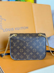 LV 25S CHAIN BAG 24 IN BROWN MONOGRAM CANVAS GOLD HARDWARE