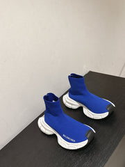 BALENCIAGA 25S SPEED TRAINER SNEAKERS 55 MM IN BLUE KNIT