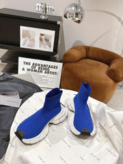 BALENCIAGA 25S SPEED TRAINER SNEAKERS 55 MM IN BLUE KNIT