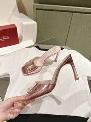 TRUMPET METALLIC MULES IN PINK PATENT CALFSKIN