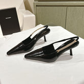 BLAKE SLINGBACK PUMPS 80 IN BLACK LEATHER
