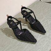 FENDI COLIBRÌ HIGH-HEELED SLINGBACKS 75MM IN BLACK FABRIC