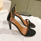 FENDI HIGH-HEELED 85 MM IN BLACK LAMBSKIN WITH GOLD HARDWARE