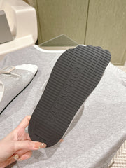 BIRKENSTOCK SLIPPERS ATTACHED RHINESTONES IN WHITE CALFSKIN