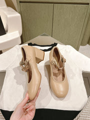 CC HIGH MARY JANE ALMOND BEIGE LAMBSKIN