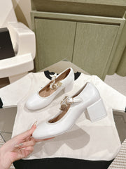 CC HIGH MARY JANE WHITE LAMBSKIN