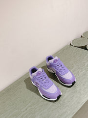 TRAINERS IN LIGHT PURPLE SUEDE AND CALFSKIN