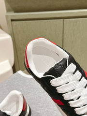 GG ACE SNEAKER WITH WEB IN BLACK EMBOSSED CALFSKIN